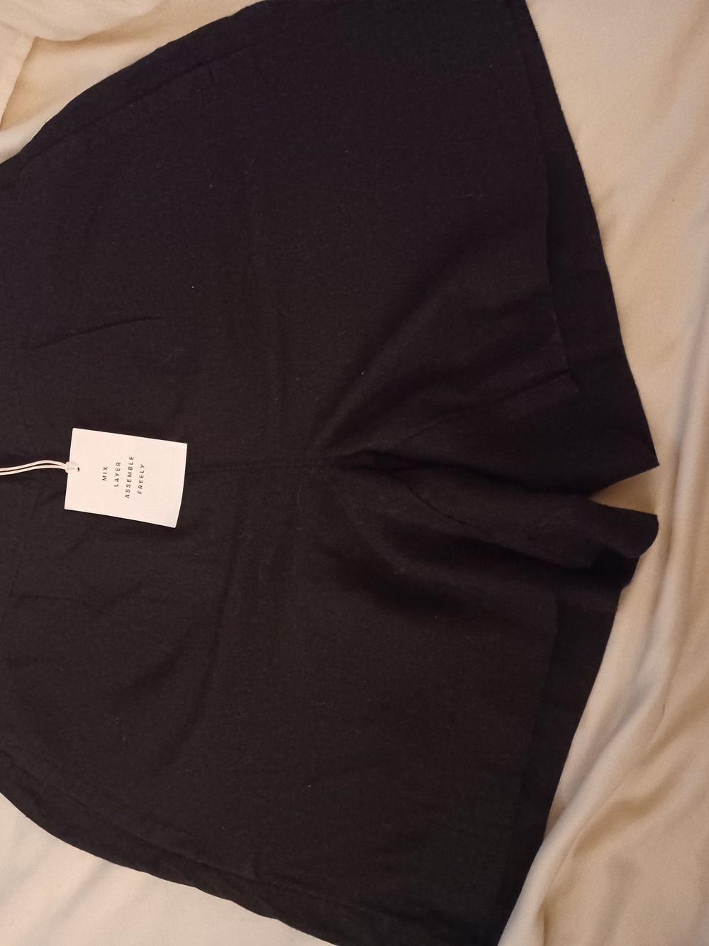 High-Rise Black Knit Skort with Flared Hem
